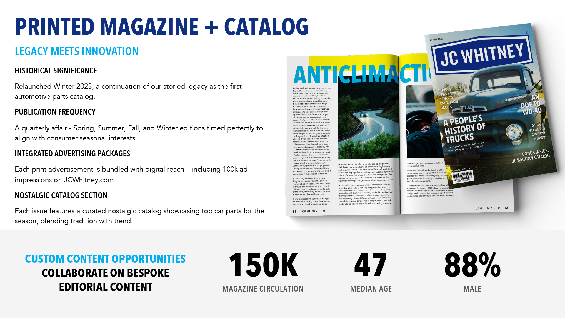 JC Whitney Printed Magazine + Catalog Statistics